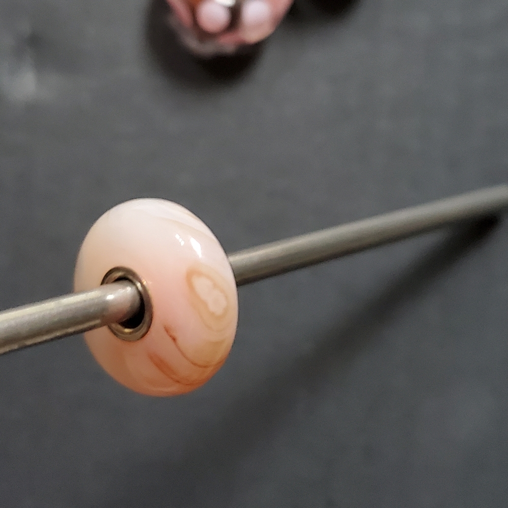 Trollbeads Pink Striped Agate Bead